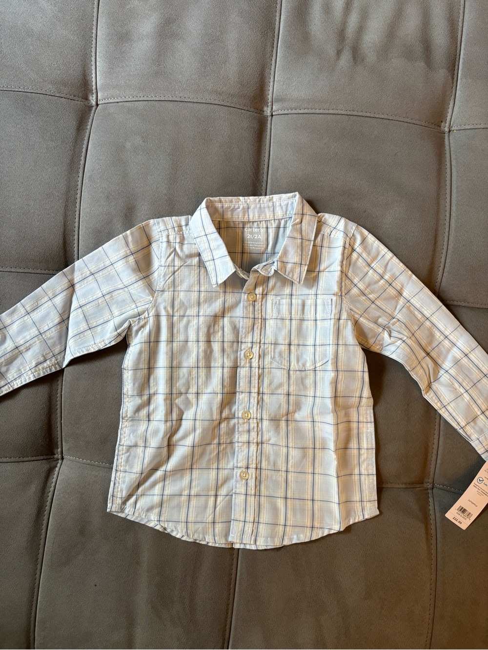Toddler Boys Plaid Button-Down Shirt - Carter’s NWT